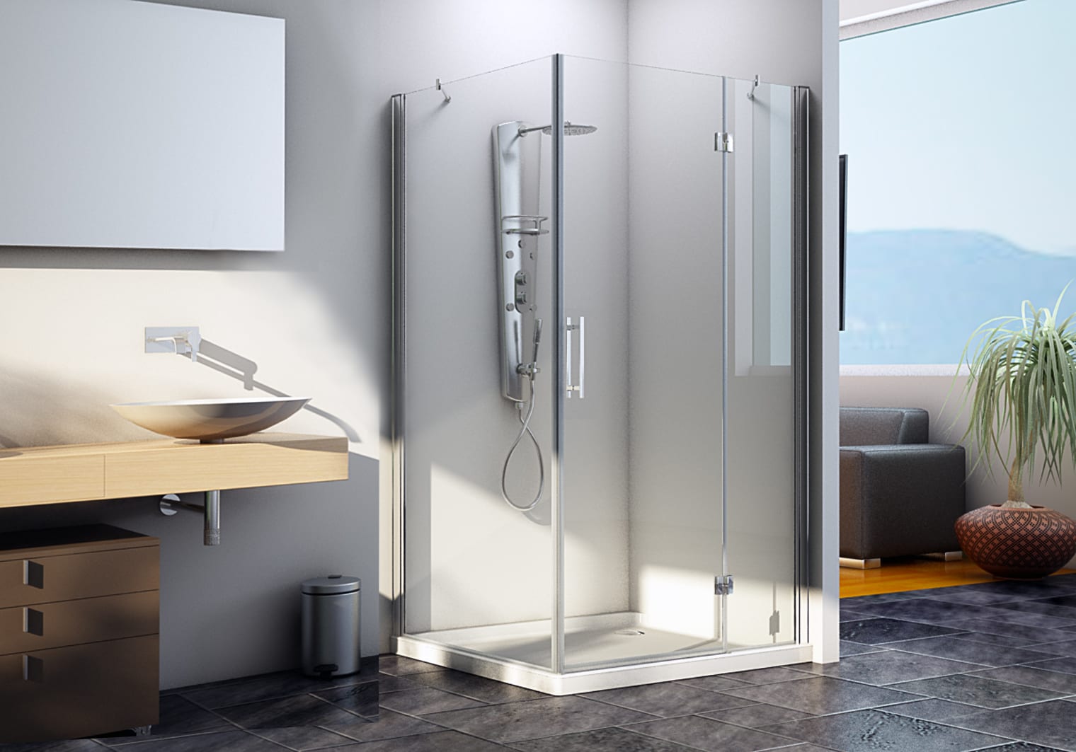 Estantería baño estantería esquinera ducha 2 niveles aluminio 41,5
