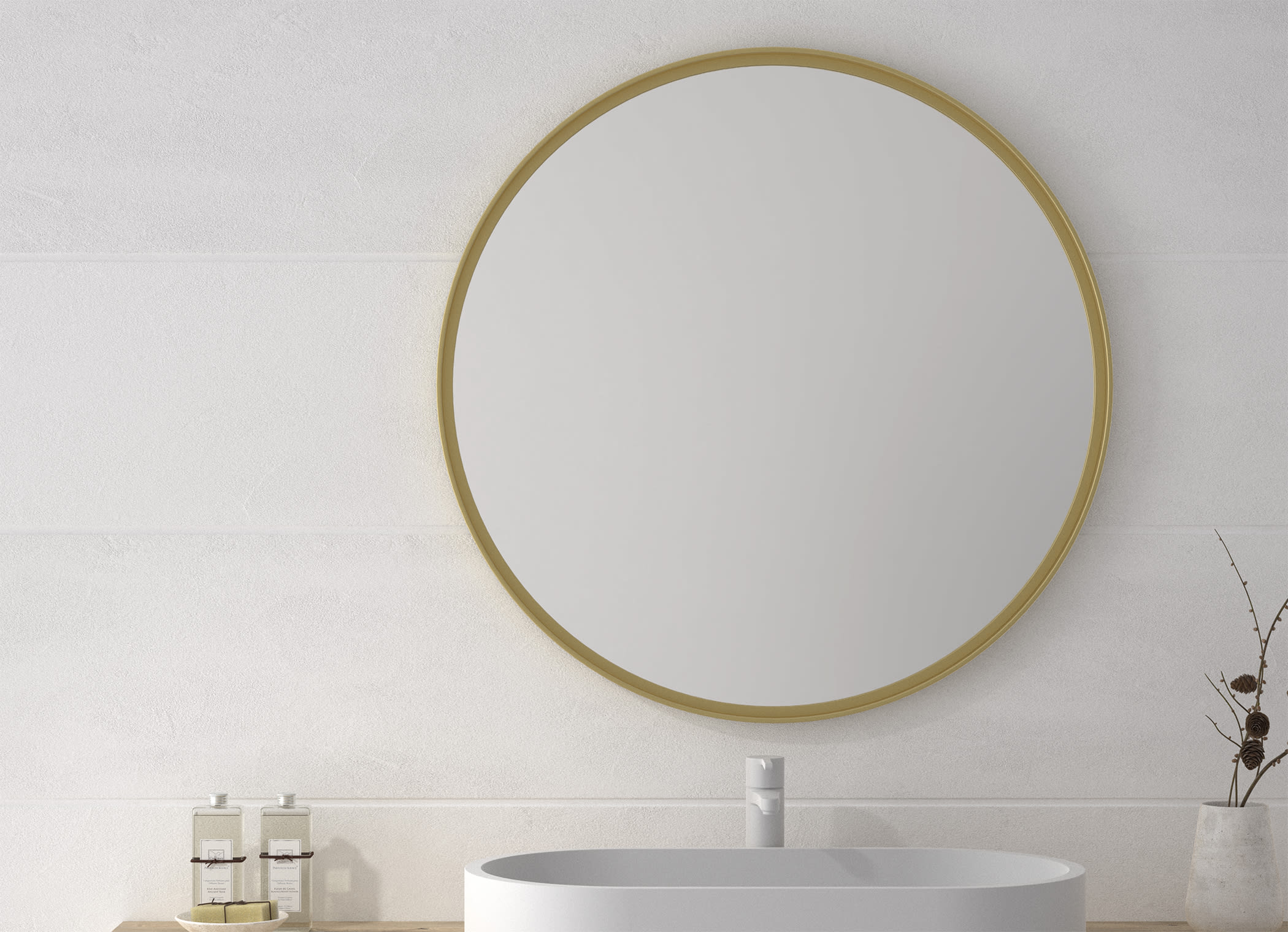 Espejo circular dorado - REDONDO de Coycama