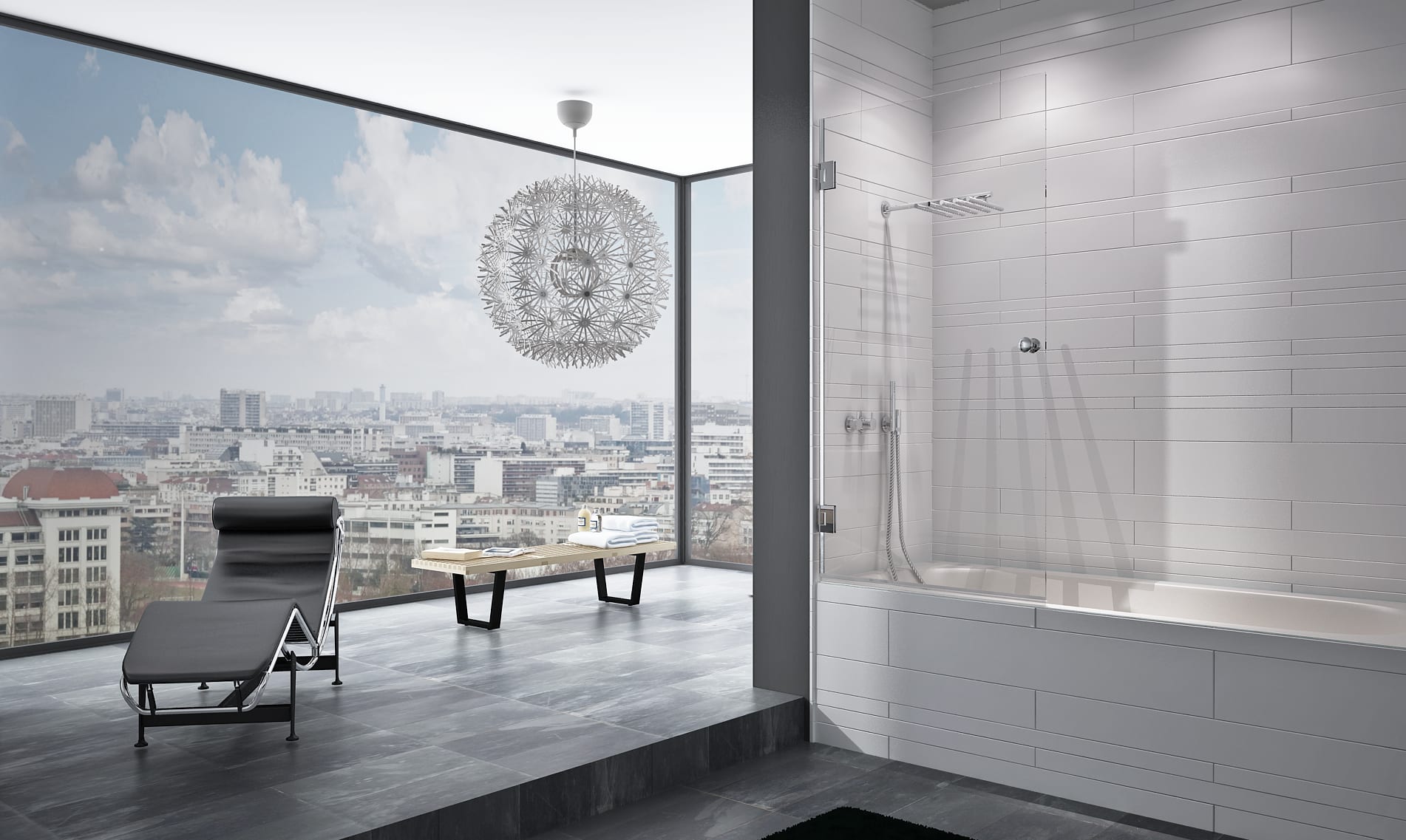 Mampara de bañera corredera - AXIA SF-V + F1-V - Relax srl - de vidrio  templado / 1 hoja / vidrio transparente