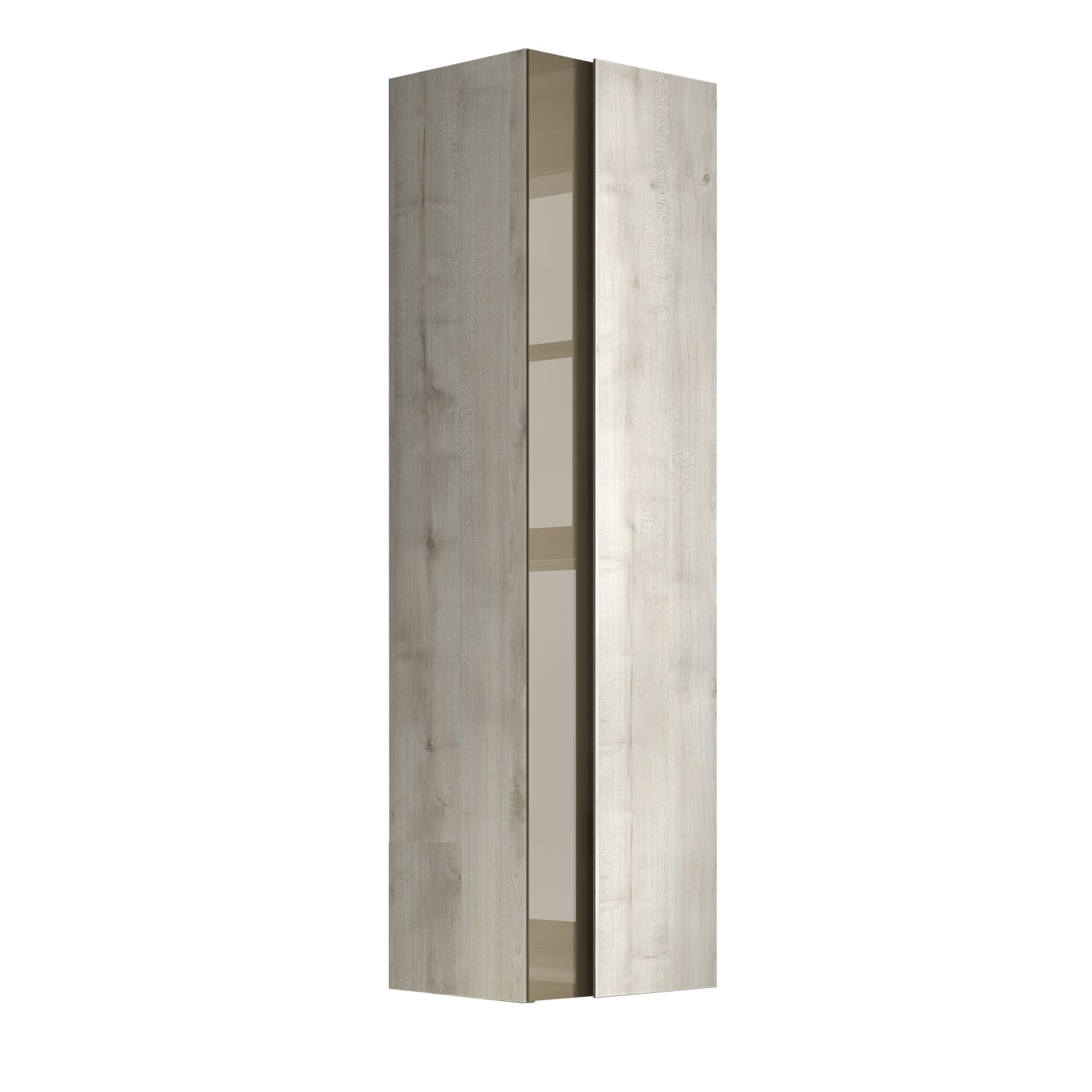 Mueble columna colgar de baño Poolede 35 cm ancho color Bambú