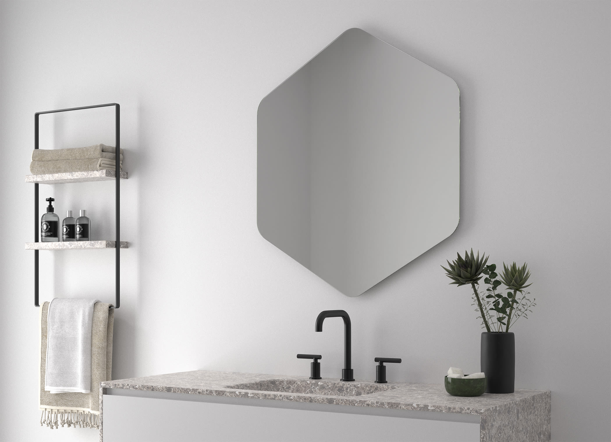 Espejo para baño de pared - PRENN - Naxani - contemporáneo / rectangular /  con luz