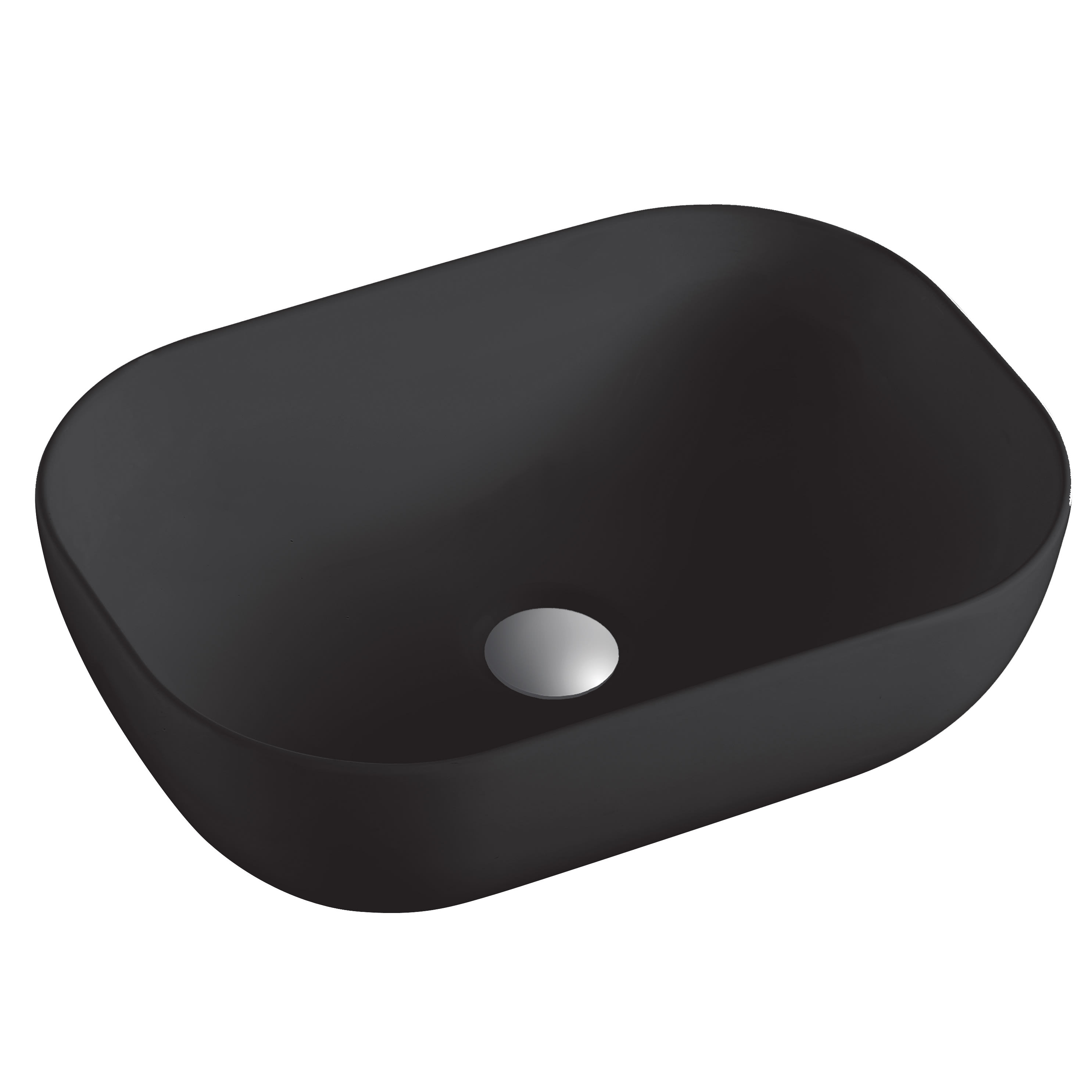 BATHME NIZA Encimera de Baño con Lavabo SOLID SURFACE Negro Mate