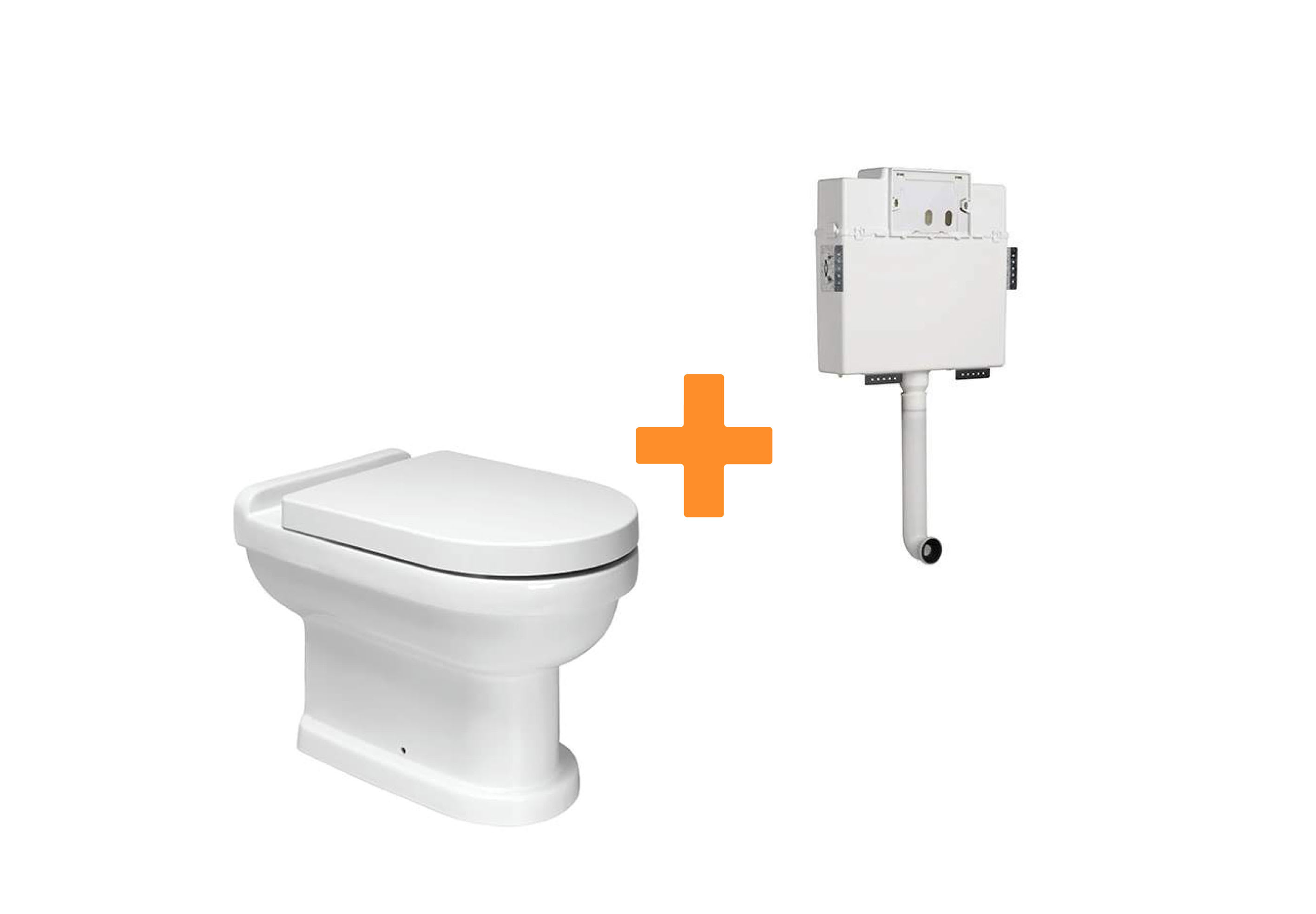 Inodoro Con Cisterna Exterior Alta Vintage Y Cadena Impero Olympia