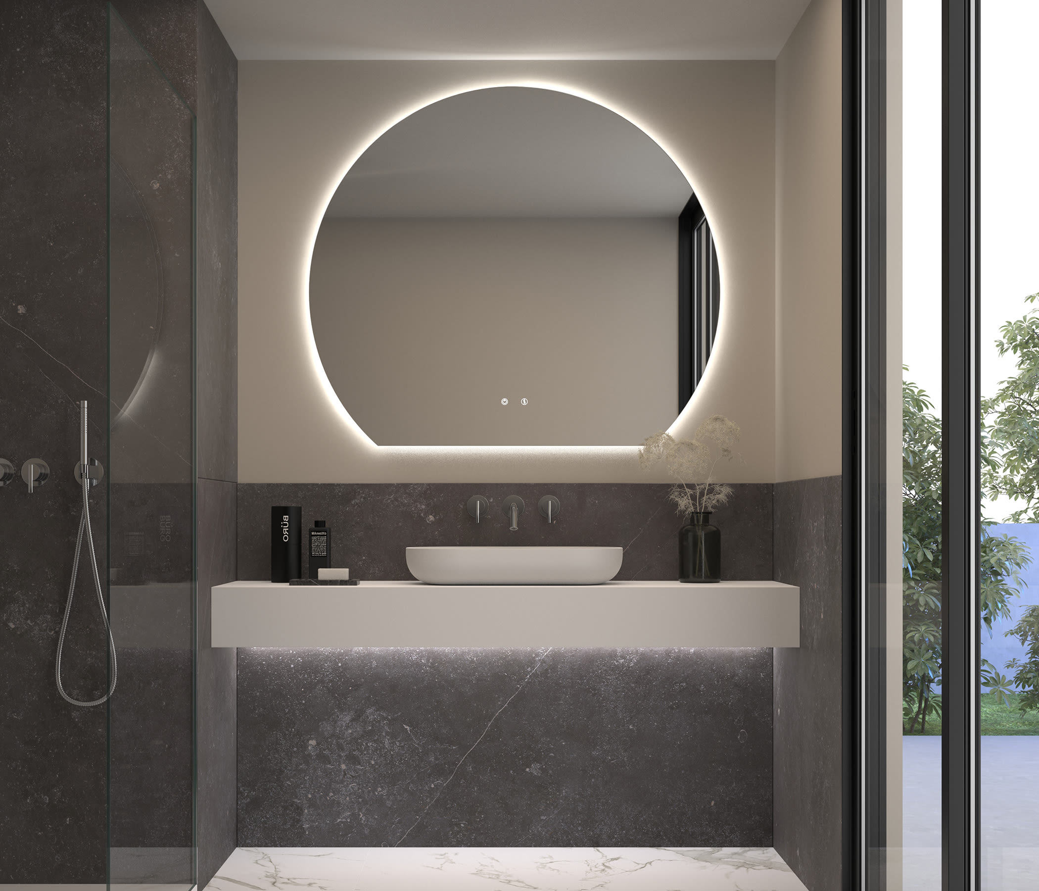  Espejo de baño redondo con luz LED de 20/24/28/31