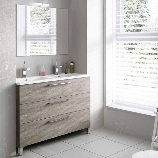 Conjunto mueble baño con lavabo Carmen madera n5 Avila Dos