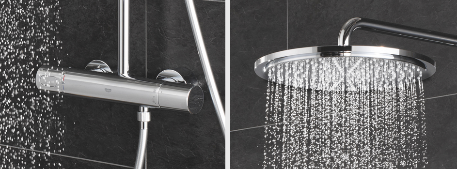 Termostato y rociador de ducha del sistema Rainshower de Grohe