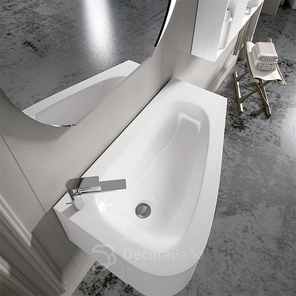 Lavabo moderno de forma irregular Loop de la firma Inve en color blanco Lavabo moderno de forma irregular Loop de la firma Inve en color blanco